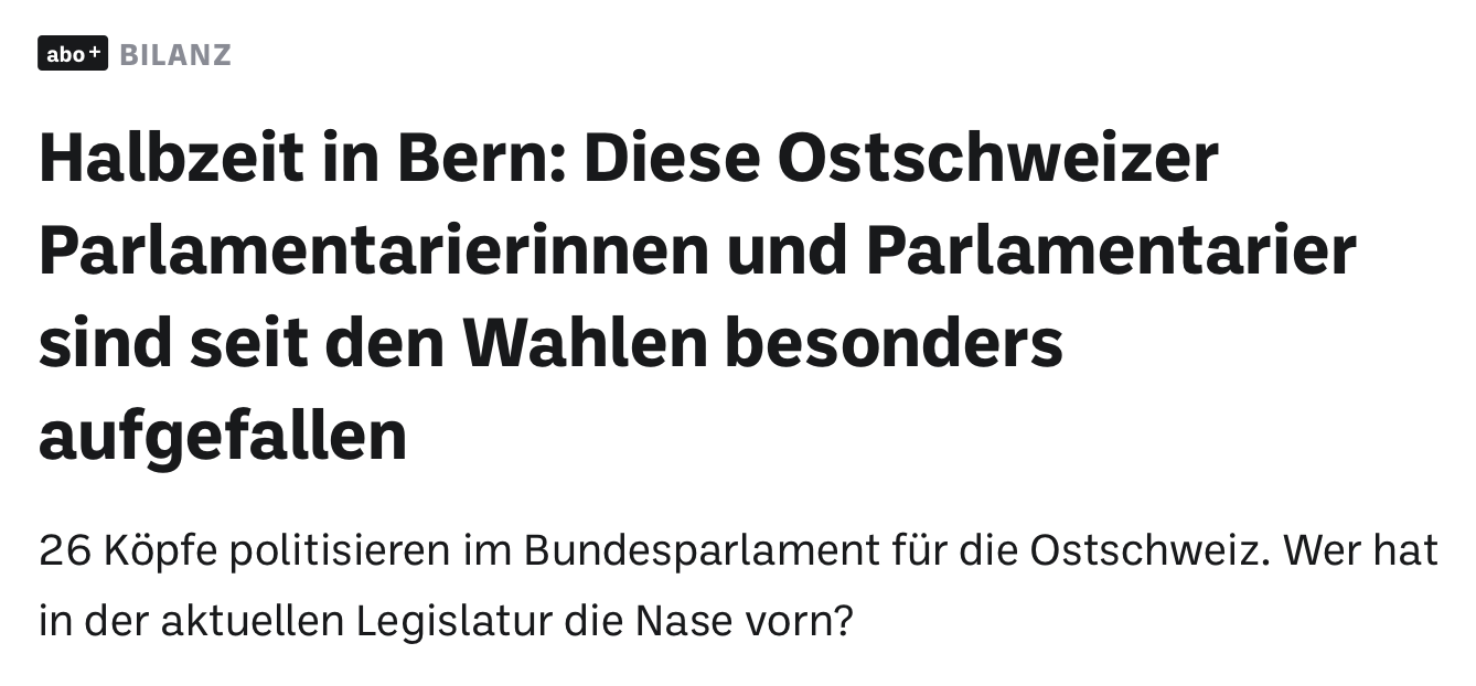 Halbzeit in Bern: Diese Ostschweizer sind seit den Wahlen besonders aufgefallen