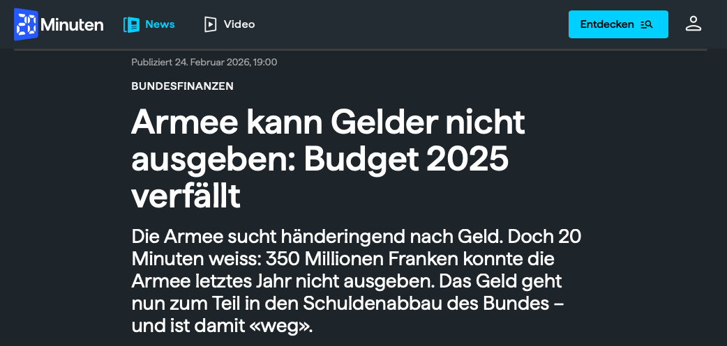 Weil sie es nicht ausgeben kann: Armee muss Millionen vernichten