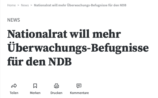 Nationalrat will mehr Überwachungs-Befugnisse für den NDB